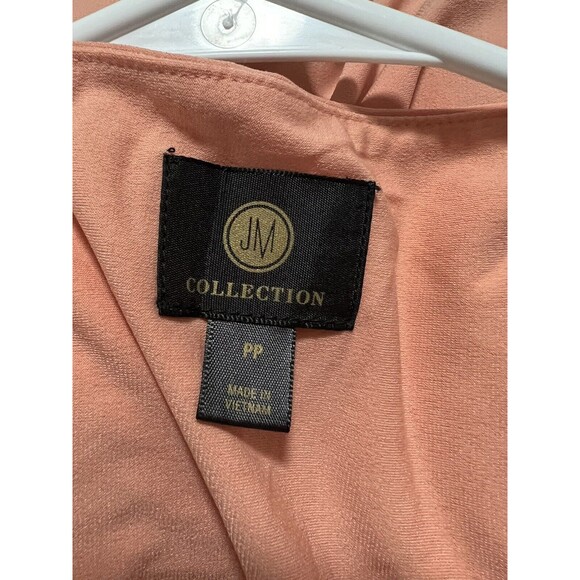 JM Collection Women's Floral Shift Jersey Sleeveless Dress, Size PP coral combo - Picture 4 of 7